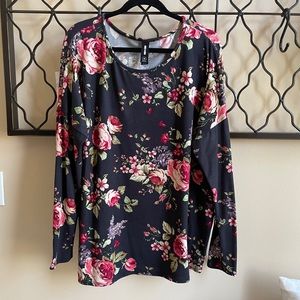 Agnes and Dora lightweight navy floral sweater XL